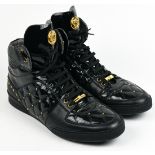 (lot of 3) Versace style and Louis Vuitton style men's high top sneakers, consisting of (2) pairs of