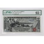 United States $1 1896 Silver Certificate Educational Series, Fr#224 Tillman Morgan, PMG grade: 65