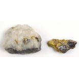 (Lot of 2) Gold-in-quartz, natural gold nugget specimen Including 1) natural gold nugget with
