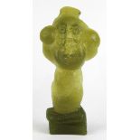 Daum Paolo Santini "Proton" pate de verre figural sculpture, depicting an abstract face executed