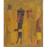 Joseph Halevi (Israeli, 1923-2009), Untitled, (Abstract Figures) oil on canvas, initialed/