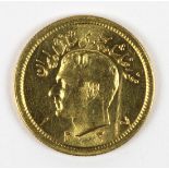 Iranian Pahlavi gold coin, SH 1337 gold KM162 uncirculated