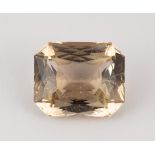 Unmounted topaz The unmounted French-cut topaz, measures approximately 14.3 X 11.6 X 8.9 mm and