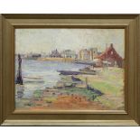 William Patty (American, 1884-1960), Harbor, oil on canvas board, signed lower left, overall (with