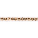 Topaz, diamond and 14k yellow gold bracelet Featuring (24) oval-cut topaz, weighing a total of