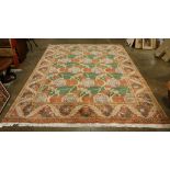 William Morris style Indo carpet, 8'10" x 11'9"