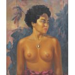 Ralph Tyree (American, 1921-1979), Hawaiian Nude, oil on masonite, signed lower right, gallery label