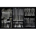(lot of 143) Durgin sterling silver flatware service for twelve in the "Essex" pattern, consisting