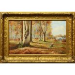 Howard Hulsmann (American, 20th century), Autumn Landscape, oil on canvas, signed lower right,