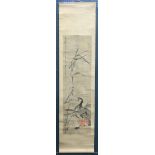 Manner of Cha Lile (Chinese), Goose, ink and color on paper, the left with colophon, bearing