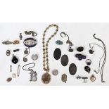 Collection of multi-stone, enamel, silver, gold-filled, metal jewelry and decorative articles