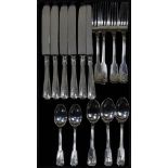 (lot of 29) Gorham sterling silver flatware service in the "Spotswood" pattern, consisting of (12)