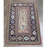 Persian style hooked rug by Martha Wildes, dated 68 5'1" x 3'4"