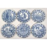 (lot of 11) Wedgwood transferware dinner plate group, circa 1931, each depicting a building at