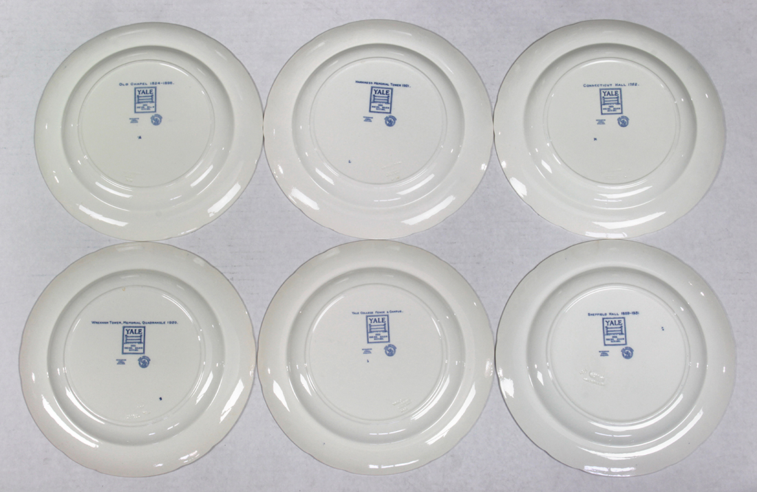 (lot of 11) Wedgwood transferware dinner plate group, circa 1931, each depicting a building at - Image 2 of 5