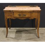 Continental Provincial rafraichissoir wine table circa 1770, having two lined chilling wells fronted