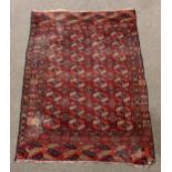 Turkoman tekke carpet (wear) 3'11" x 5'