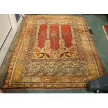 Turkish Kula Prayer carpet, 3'11" x 5'4"