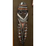 Papua New Guinea mask or house decoration, Sepik River, the pigment decorated surface surmounted