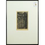 Emile Leroi (French, 1887-1944), "Notre Dame de Paris, la grande galerie," etching, pencil signed