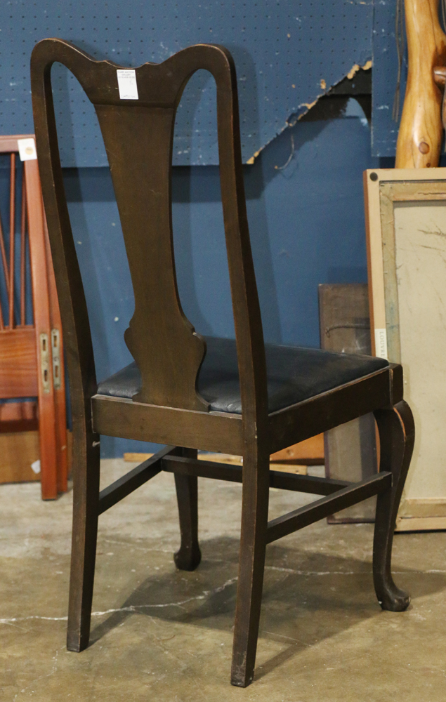 (lot of 6) Late Victorian dining room chairs, each having a high back and rising on cabriole legs, - Image 3 of 3