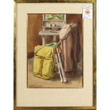 Franz Diederich Brandt (American, 1904-1989), "Interior", watercolor, signed lower left, overall (