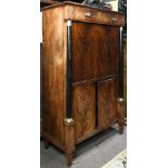 Empire mahogany secretaire, Dutch or French circa 1810, having a rectangular top with a single