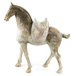 Chinese Tang Pottery Horse with Saddle