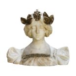 Continental carved marble bust