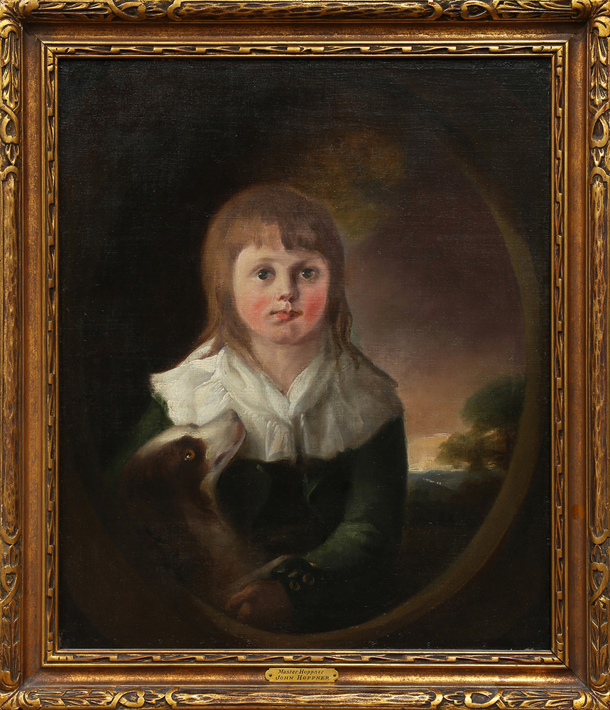 Attributed to John Hoppner (British, 1758-1810), “Master Hoppner,” oil on canvas, unsigned, artist - Image 2 of 5
