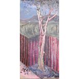 Untitled (Pink Birch Tree), 2006, oil on canvas, unsigned, dated verso, canvas (unframed): 72"h x