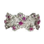 Enrico Serafini ruby, diamond and platinum bracelet