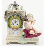 Meissen porcelain figural mantle clock