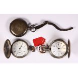 (Lot of 3) Coin silver hunting case pocketwatch Including 1) American Watch Co., Waltham coin silver