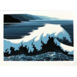 Eyvind Earle (American, 1916-2000), "A Sounding Surf," 1995, serigraph, signed lower right,