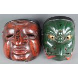 Japanese Wooden Gigaku/Noh masks