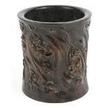 Chinese Trunk Form Wood Brush Pot