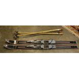 Childrens skis with bamboo poles, Anderson and Thompson, 48"l