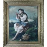 Hungarian School (19th century), Untitled (Seated Figure Smoking Pipe), oil on canvas, signed