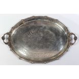 Continental Victorian sterling silver serving tray