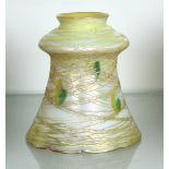 Lustre art shade, executed in threaded glass, 5.5"h