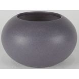 Marblehead ceramic vessel, of ovoid form with purple matte glaze, 3.25"h x 5.5"dia.