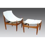 Rare Illum Wikkelso for CF Christensen Model #272 chair and ottoman