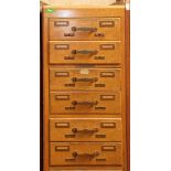 Ten drawer library filing cabinet, 27 X 14 X 52"