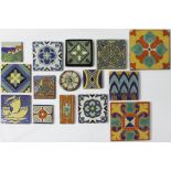 (lot of 15) Assorated ceramic art pottery tile group, of various form and style, makers include