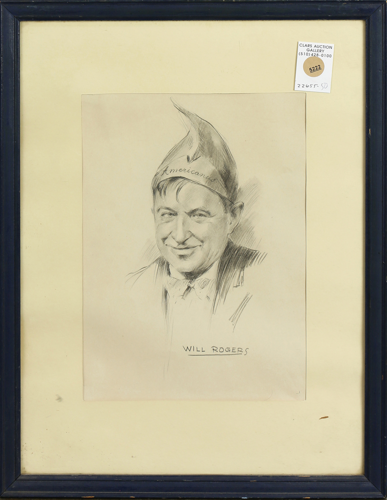 George Freisinger (American, 20th century), "Will Rogers (Celestial Knight Americanos)," circa 1928,