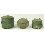 Three Dongson Bronze Covered Vessels