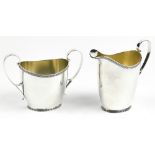 (lot of 2) Shreve and Co. sterling silver and gilt wash creamer and sugar