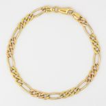 14k tri-color gold figaro bracelet