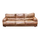 Italian Natuzzi brown leather sofa